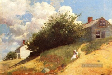 Häuser auf einem Hügel Realismus Maler Winslow Homer Ölgemälde